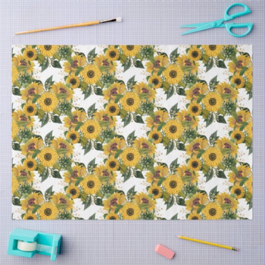 Golden Sunflower Design 7 Tissuepapier (Craft)