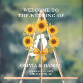 Golden Sunflower Fall Wedding Welkom Acryl Bord (Neutraal)