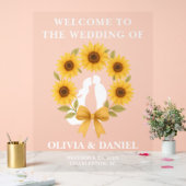 Golden Sunflower Fall Wedding Welkom Acryl Bord (Huwelijk)