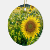 Golden Sunflower Field Keramisch Ornament (Links)