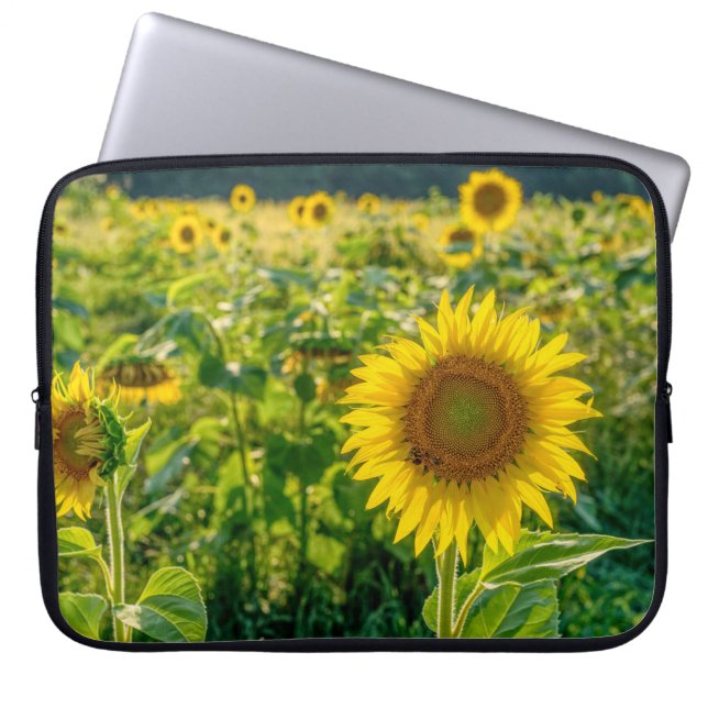 Golden Sunflower Field Laptop Sleeve (Voorkant)