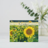 Golden Sunflower Field Thinking of You Briefkaart (Staand voorkant)