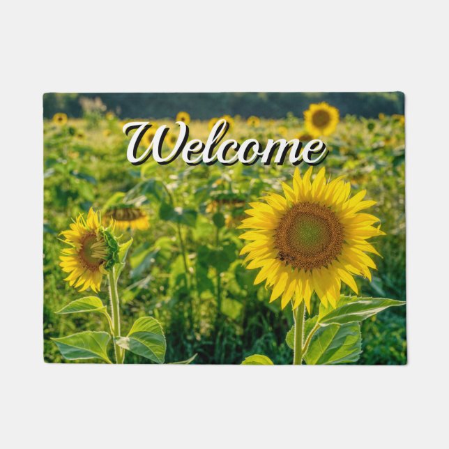 Golden Sunflower Field Welcome Doormat Deurmat (Voorkant)