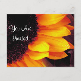 Golden Sunflower Floral Flower You are Invited Kaart