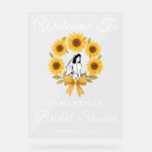 Golden Sunflower Herfst Vrijgezellenfeest Welkom Acryl Bord (Voorkant)