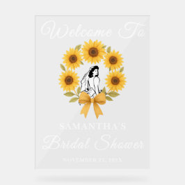 Golden Sunflower Herfst Vrijgezellenfeest Welkom Acryl Bord