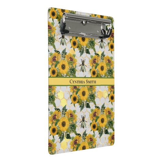 Golden Sunflower Honeycomb en Royal Bee Mini Klembord (Schuin)