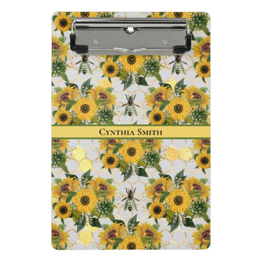 Golden Sunflower Honeycomb en Royal Bee Mini Klembord (Voorkant)