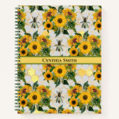 Golden Sunflower Honeycomb en Royal Bee Notitieboek (Voorkant)