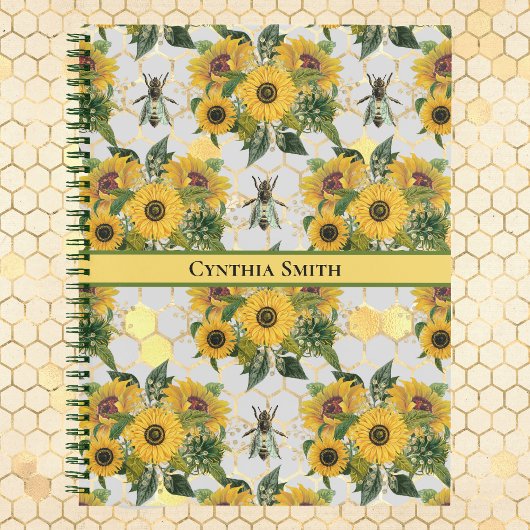Golden Sunflower Honeycomb en Royal Bee Notitieboek