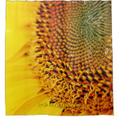 Golden Sunflower Luxury met druppels Douchegordijn (Voorkant)