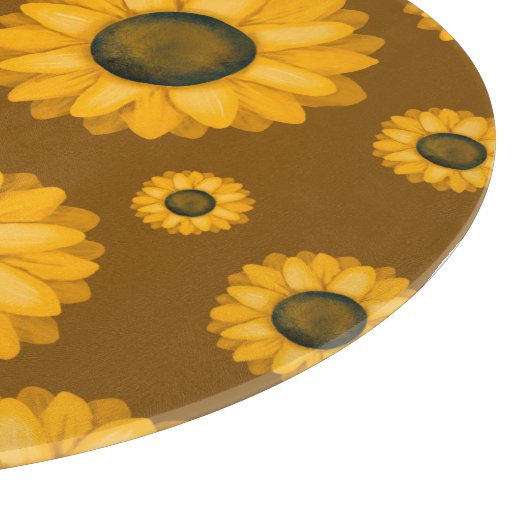 Golden Sunflower Patroon Snijplank (Hoek)