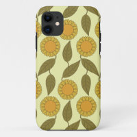 Golden Sunflower Pattern iPhone 5 hoesje