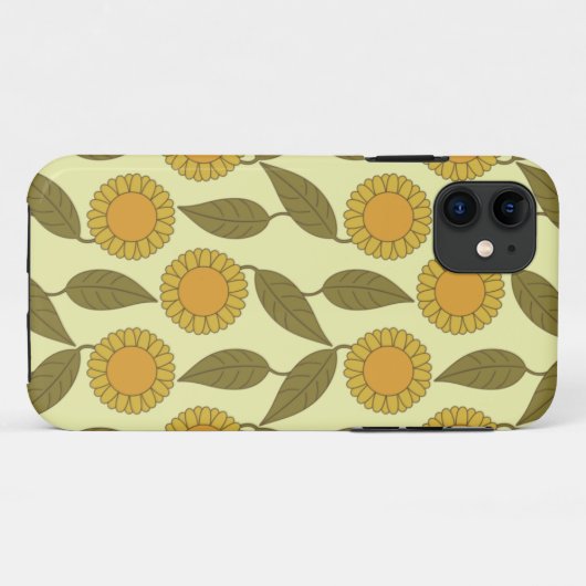 Golden Sunflower Pattern iPhone 5 hoesje (Achterkant (horizontaal))