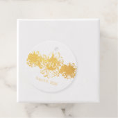 Golden Sunflower trio - gepersonaliseerde bruiloft Bedankjes Labels (Met doos)