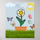 Golden SunFlower Wall Art Print (Voorkant)