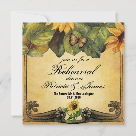 Golden Sunflower Weddenschap Kaart (Voorkant)