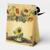 Golden Sunflower Wedding Favor Boxes Bedankdoosjes (Achterkant)
