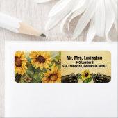 Golden Sunflower Wedding Return Address Labels (Insitu)