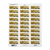 Golden Sunflower Wedding Return Address Labels (Full Sheet)