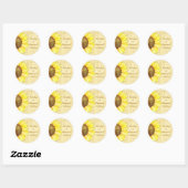 Golden Sunflower Wedding Save the Date Ronde Sticker (Vel)