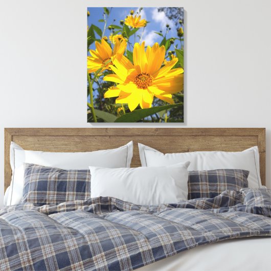 Golden Sunflower Wrapped Canvas (Insitu (Slaapkamer))