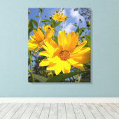 Golden Sunflower Wrapped Canvas Afdruk (Insitu (Houten vloer))