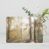 Golden sunlight through autumn trees feestdagenkaart (Staand voorkant)