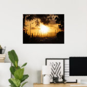 Golden Sunrise boven de haven Poster (Thuiskantoor)