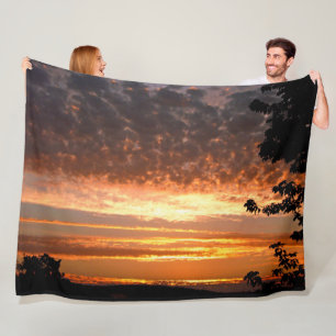 Golden Sunrise Fleece Deken