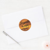 Golden Sunrise Foto Ondertekend Exemplaar met URL Ronde Sticker (Envelop)