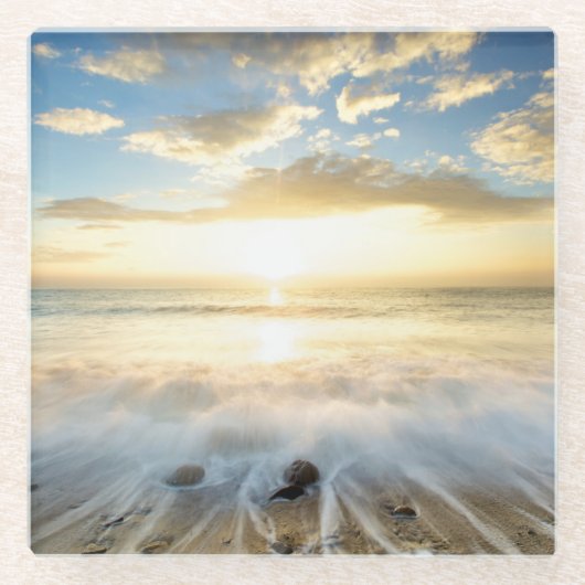 Golden Sunrise Glazen Onderzetter (Voorkant)