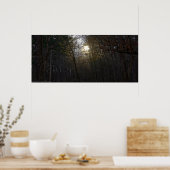 Golden Sunrise in het winterbos Poster (Keuken)