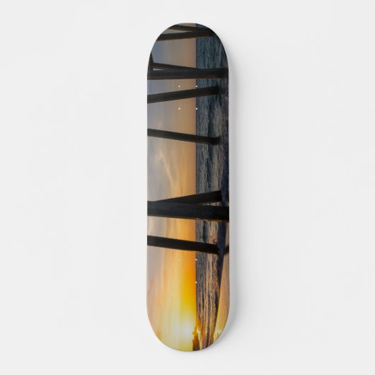 Golden Sunrise onder Pensacola Pier Skateboard (Voorkant)