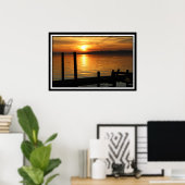 Golden Sunrise op het Poster van het meer (Thuiskantoor)