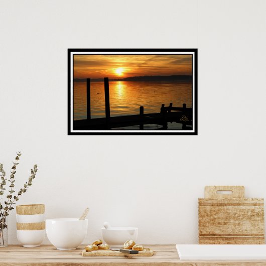 Golden Sunrise op het Poster van het meer (Keuken)
