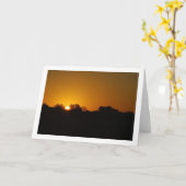 Golden Sunrise Silhouetlandschap Kaart (Gele Bloem)