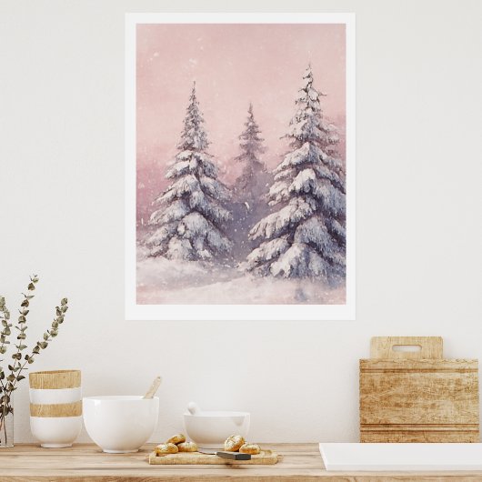 Golden Sunrise Tree Poster (Keuken)