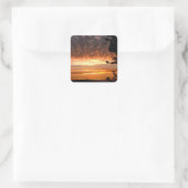 Golden Sunrise Vierkante Sticker (Tas)