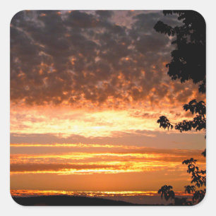 Golden Sunrise Vierkante Sticker