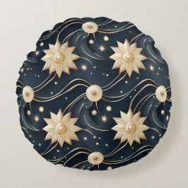 Golden Suns en hemelse golven Rond Kussen