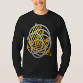 Golden Suns & Silver Geometry – Cosmic Abstract Ap T-shirt (Voorkant)