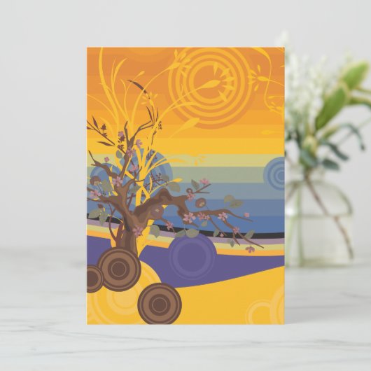 Golden Sunset Art Kaart (Staand voorkant)