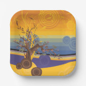 Golden Sunset Art Papieren Bordje (Voorkant)