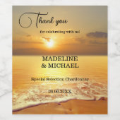 Golden Sunset Beach Destination Wine Label Wijn Etiket (Enkel label)