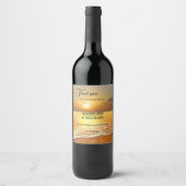 Golden Sunset Beach Destination Wine Label Wijn Etiket (Voorkant)