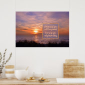 Golden Sunset Beach Quote Dream, alleen nog vandaa Poster (Keuken)