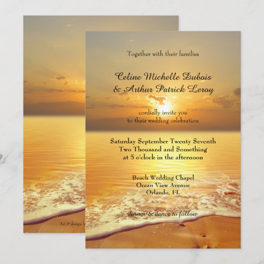 Golden Sunset Beach Weddenschap Kaart (Voorkant / Achterkant)