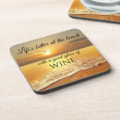Golden Sunset Beach Wine Onderzetters (Linkerzijde)