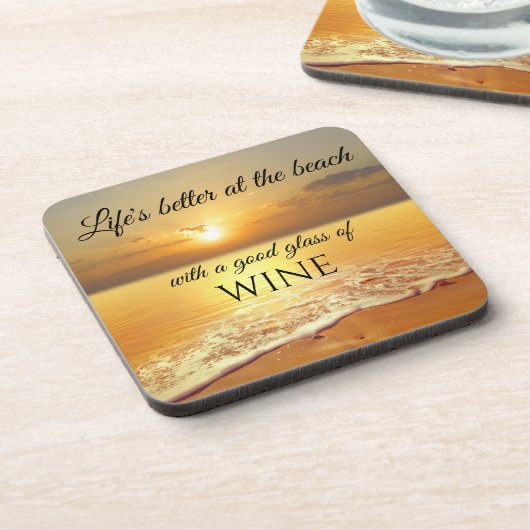 Golden Sunset Beach Wine Onderzetters (Linkerzijde)